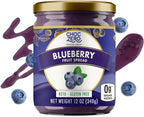 ChocZero Keto Blueberry Fruit Spread, No Added Sugar, Low Carb, All Natural Jam, Sweetened with Monk Fruit (1 jar, 12 oz)