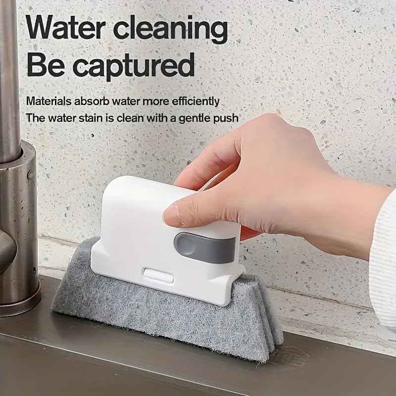 Universal Window Rail & Track Cleaning Tool – Multipurpose Brush for Window Tracks, Door Tracks, Kitchen Counters & Small Corners – Deep Cleaning Tool for Home, Car & Appliances (Gray)