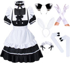 Irtysh Anime French Women Bunny Maid Sweet Kawaii Costume Cosplay Dress Furry Cat Ear Gloves Socks set