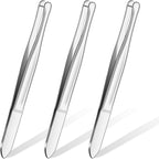 Honoson 3 Pieces Stainless Steel Round Tip Blunt Tip Tweezers Eyebrow Hair Removal Tweezers for Women Makeup Cosmetic Tool Blunt Tips Tool