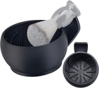 Grandslam Shaving Bowl with Ridges, Shaving Mug with Brush Stand, Shaving Soap Bowl for Shaving Cream and Soap, Durable & Holds Heat Longer, Rich & Thick Lather, Great for Traveling and Use at Home