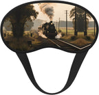 Steam Train Sleep Mask for Side Sleepers: Blackout Eye Masks for Sleeping - Soft Breathable Soft Eye Shade Cover for Travel - Adjustable Night Blindfold for Men Women Gifts