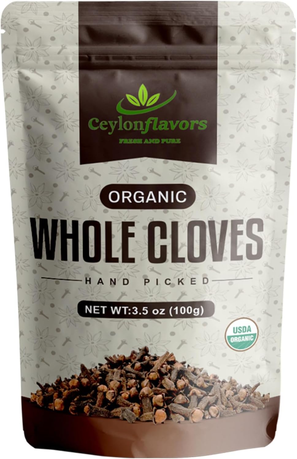 Ceylon Flavors Fresh and Pure Hand Picked USDA Certified Premuim Grade Organic Whole Cloves 3.5oz (100g)
