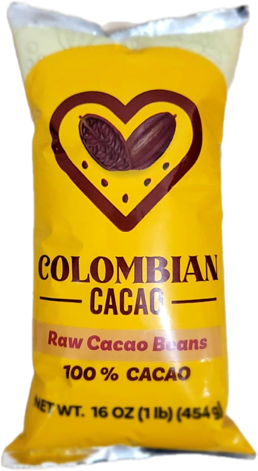 Raw Cacao Beans Unroasted – 100% Pure Colombian Whole Cacao Beans – Natural Superfood Rich in Antioxidants – Perfect for Smoothies, Baking & Healthy Snacks