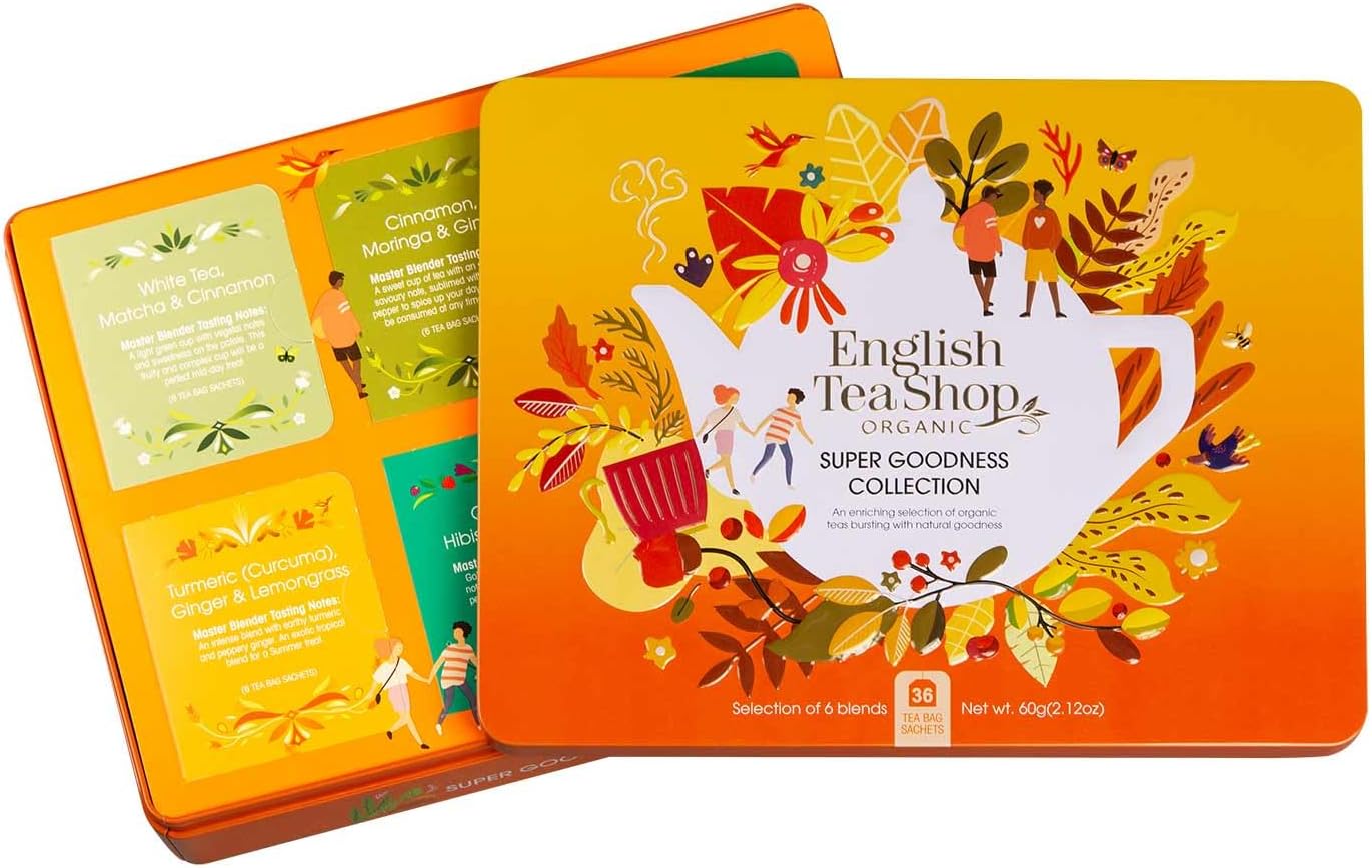 English Tea Shop - Super Goodness Collection- Gift Tin - 36 Tea Bag Sachets, 61.5g