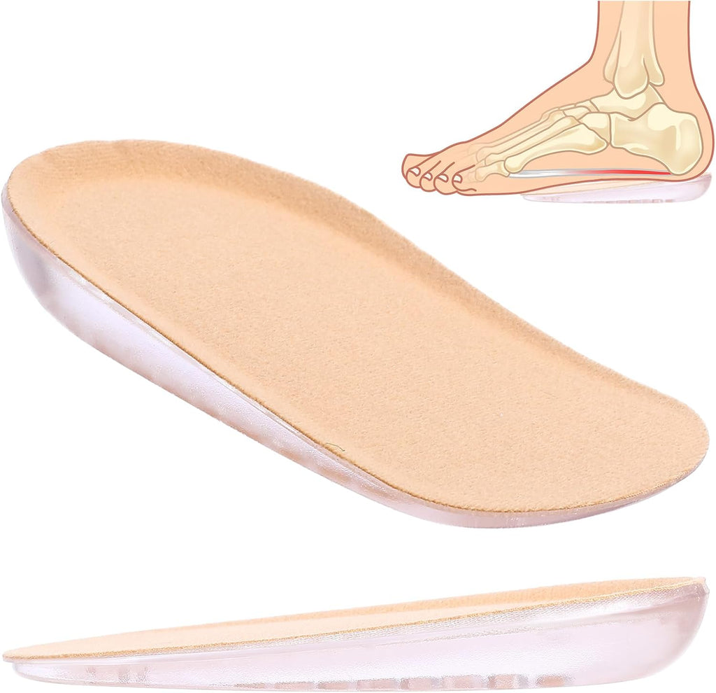 Gel Heel Lifts 1/2 Inch Gel Height Increase Insoles for Leg Length Discrepancies Comfort Half Shoe Inserts for Men and Women Small Shoe Lifts Foot Insoles for Relieving Heel Pain, 1 Pair