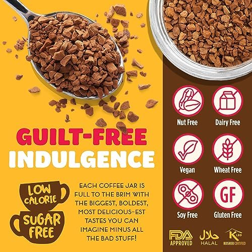 Beanies Flavour Instant Coffee -Pumpkin Spice Instant Flavored Coffee - Bold & Adventurous Full-On Flavor - An Indulgent Sugar Free Taste Explosion - Low Calorie - Vegan & Gluten Free - Wheat & Dairy Free, 6 x 50g jar