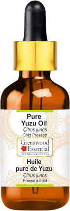 Greenwood Essential Pure Yuzu Oil (Citrus junos) with Glass Dropper Cold Pressed 10ml (0.33 oz)
