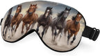 Running Horses Eye Mask Sleeping Mask Landscape Desert Dust Sunset Sky Animal Sleep Masks Silky Soft Eye Cover for Women Men Shading Blindfold for Air Travel Sleeping
