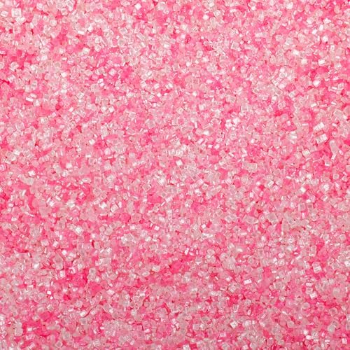 Valentines Pink and White Sanding Sugar Sprinkles Mix, 4.6 oz Edible Sparkling Sugar Crystals for Baking Topping, Cupcake, Cookie, Ice Cream & Cake Decorating, Wedding Shower Princess Party Supplies