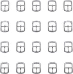 UPSTORE 20PCS Metal Single Prong Belt Buckles Shoes Buckle Rectangle Center Bar Pin Buckles for Shoes Bags Belts DIY Hardware