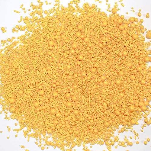 Confect Yellow Sprinkles for Cakes & Cupcakes Decoration | Edible Sprinkle | Sunshine Yellow Pearl Sprinkle & Jimmies | Vegan, Gluten-Free, Soy-Free, Dairy-Free, Palm Oil-Free- 4.2 Oz