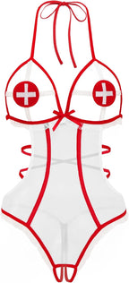 Avidlove Sexy Lingerie for Women Naughty Roleplay Lingerie Bodysuit Nurse Cosplay Outfits Nurse Costume