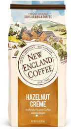 New England Coffee Hazelnut Creme Medium Roast Ground Coffee, 11oz Bag (Pack of 3)