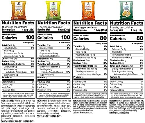 Quaker Rice Crisps, Gluten Free, 4 Flavor Sweet and Savory Variety Mix, Single Serve, 30 count