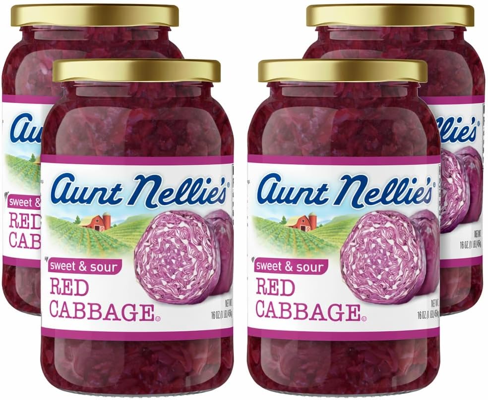 Aunt Nellie's Sweet & Sour Red Cabbage 16 Ounce (Pack of 4)