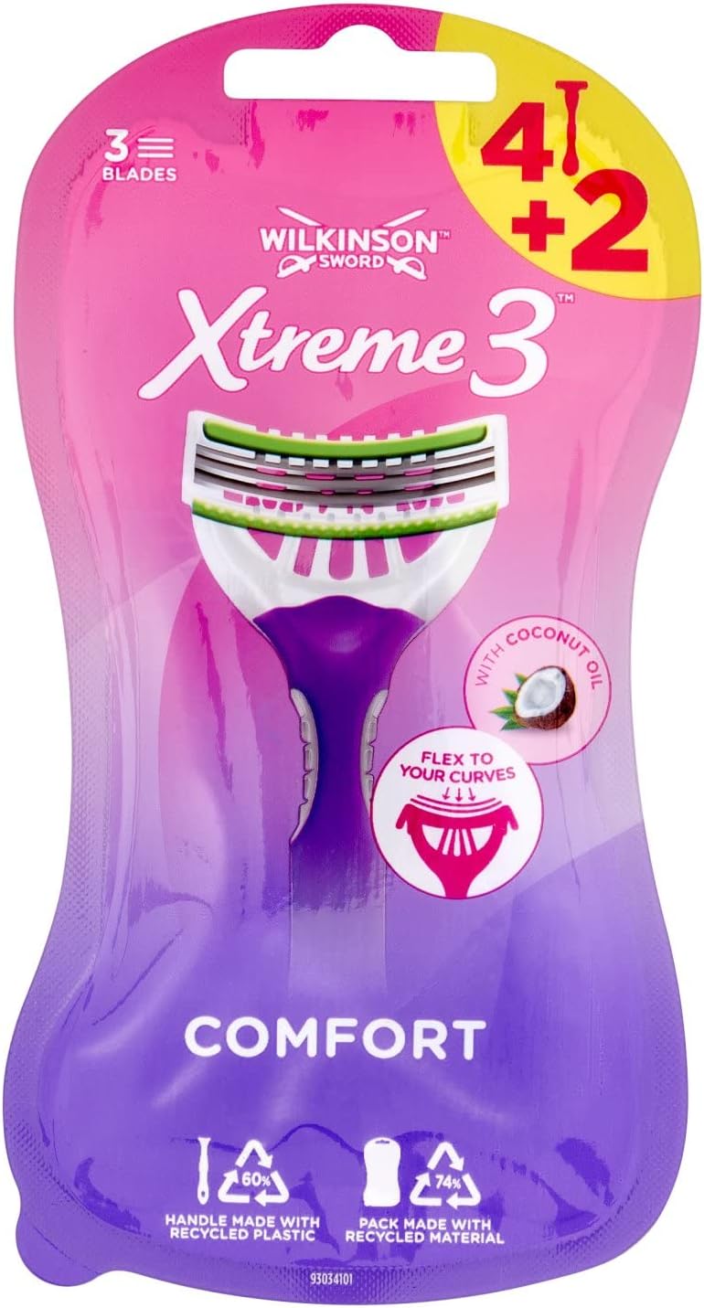 Wilkinson Sword Xtreme 3 Beauty Disposable Razor For Women 4 + 2 Free