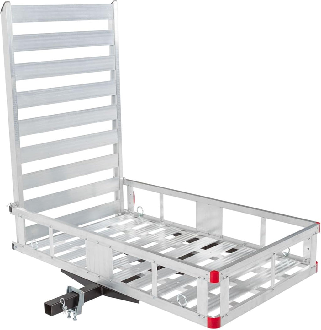 Wheelchair Scooter Carrier with Ramp for Car Truck SUV, 2" Hitch, 500 lb. Capacity, 48" x 28" Cargo Carrier for Vehicles, Silver Spring