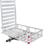 Wheelchair Scooter Carrier with Ramp for Car Truck SUV, 2" Hitch, 500 lb. Capacity, 48" x 28" Cargo Carrier for Vehicles, Silver Spring