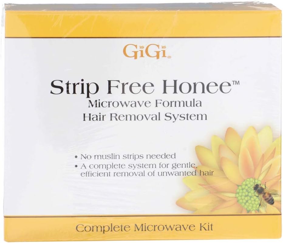 Gigi Strip-Free Honee Wax Kit for Hair Removal - Complete At-Home Waxing Kit for Face, Body, Bikini & Brazilian