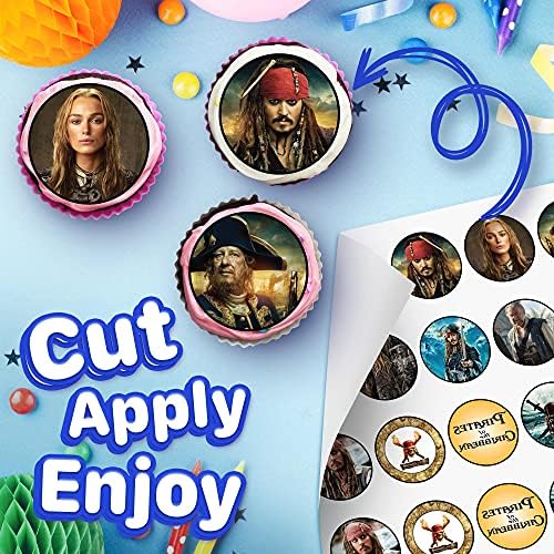 30 x Edible Cupcake Toppers – Pirate Adventure Inspired Collection of Edible Cake Decorations | Uncut Edible on Wafer Sheet
