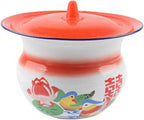Spittoon Urinal Bucket Metal Chamber Pots Urinal with Lid Bedpan Portable Handheld Pee Bucket for Kids, Women and Men(A)