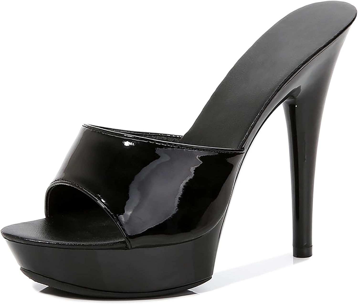 Women Fish Mouth Sky High Heel Platform Sexy Party Slides Round Open Toe Slip On High Heeled Backless Prom Sandals Fashion Stiletto Dress Bridal Evening Shoes
