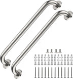2 Pack 24 Inch Satin Brush Nickel Shower Grab Bar - 1.5" Diameter,ZUEXT Stainless Steel Bathroom Grab Bar, Bath Balance Bar,Safety Hand Rail Support, Handicap Injury Elderly Senior Assist Bath Handle