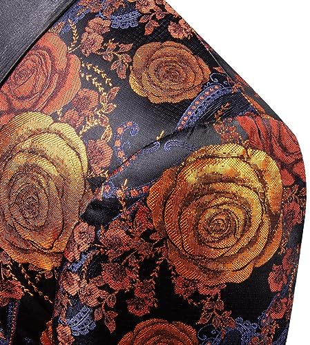 Barry. Wang Men's Sport Coats & Blazers Flower Suit Jacket 1 Button Paisley Tuxedo Mardi Gras Carnival Parade Gift