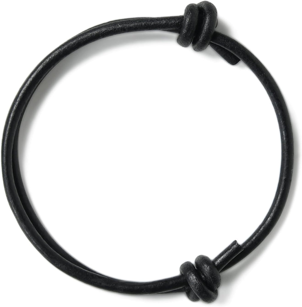 GENIQUE Real/Genuine Leather Bracelet for Men, Adjustable Mens Leather Bracelet, Leather Cord Bracelet