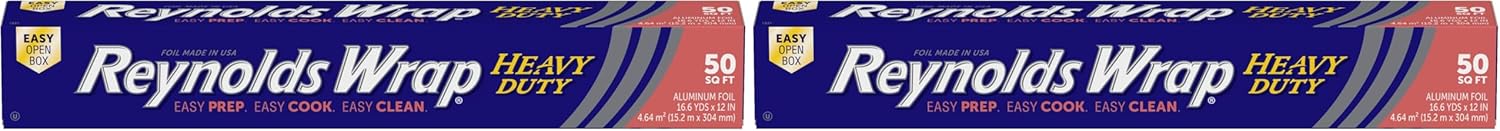 Reynolds Wrap Heavy Duty Aluminum Foil, 50 Square Feet (Packaging May Vary) (Pack of 2)