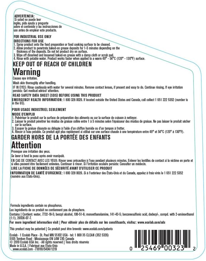 Ecolab Greaselift RTU Non-Caustic Degreaser - 32 FL OZ Spray Bottle