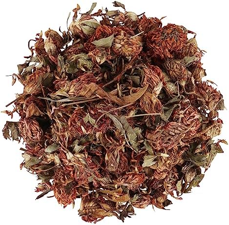 Halo Naturals Organic Red Clover Blossom Whole, 4 Ounces (Trifolium pratense) USDA Certified | Resealable Pouch| Packaged in The USA (Pack of 1)
