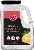 Citric Acid 11 LB Bulk Jar - All Natural, Food Grade, Non-GMO Citric Acid Powder for Cleaning, Bath Bombs, Preserving | Fine Granular & Premium Quality by Spicy World