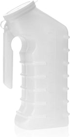 Dealmed Male Urinal with Attached Cover – Portable Urinals for Men with Translucent Receptacle, Shields Odors and Avoids Spills, 1 Ounce Increments Up to 1000 cc