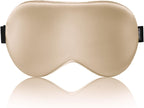 THXSILK Sleep Mask 100% 19 Momme Pure Mulberry Silk Super Smooth Cooling Sleep Eye Mask Blackout for Women/Man/Kids Eye Cover with Wide Head Strap Good Night Sleep Comfortable Travel and Nap Champagne