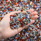 LAIDANLA Decorative Tumbled Gravel Chakra Colorful Crystals Chip Polished Bulk Natural Gem Aquarium Gravel Rocks Pebbles Fish Tank Gravel Vase Filler Succulents Terrarium Supplies 100g
