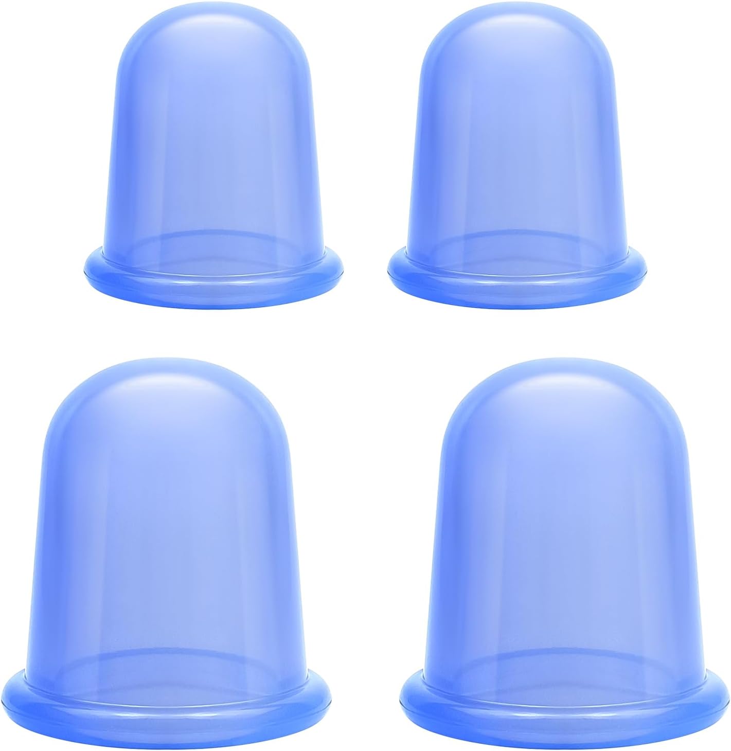 Silicone Cups for Cupping Therapy Included 4 Pcs Cups and 1 Pc Bag,Cupping Kit for Massage Therapy,Cellulite Reduction Vacuum Cup(Blue)