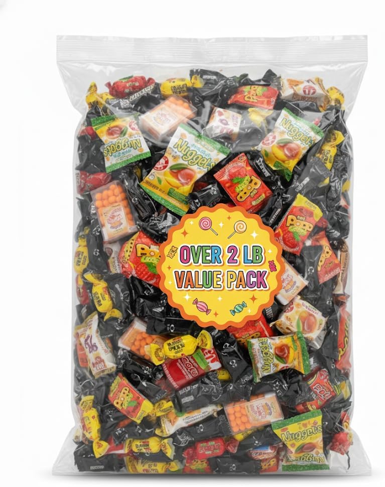 Bulk Candy Variety Pack - Gift Box Halloween - Over 2 lb of Individually Wrapped Candy – Fun Trick or Treat Gift for Kids & Adults, Nut-Free, Gluten-Free