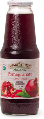Smart Juice Organic Pomegranate Juice - 33.8 fl oz (1L) - (Pack of 6) 100% Juice Not From Concentrate