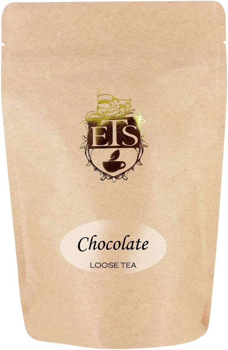 English Tea Store Chocolate Flavored Black Tea - 4oz | Loose Leaf Ceylon Tea with Natural Flavoring | Rich Dessert Tea for Milk & Sugar | Decadent Afternoon Blend | Serve Hot or Iced