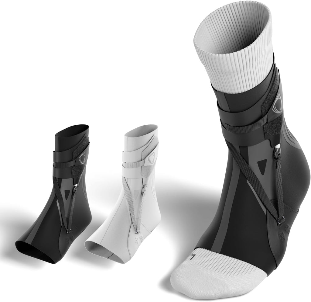 BETTERGUARDS 3.0 Ankle Brace, Ultra-Light Compression Support for Sprains & Injury Recovery, Double Sleeve Wrap for Men & Women, Ideal for Basketball, Soccer & All Sports - Black (S, Right)