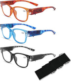 3Colors Reading Glasses with Lights and Magnifier Blue Light Blocking LED Readers Lighted Magnifying Glass