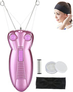 WAYCOM Ladies Facial Hair Remover Electric Women's Beauty Epilator Facial Threading Hair Removal Shaver Face Massager Pull Faces Delicate Device Depilation -Birthday Christmas Day Present(Purple)
