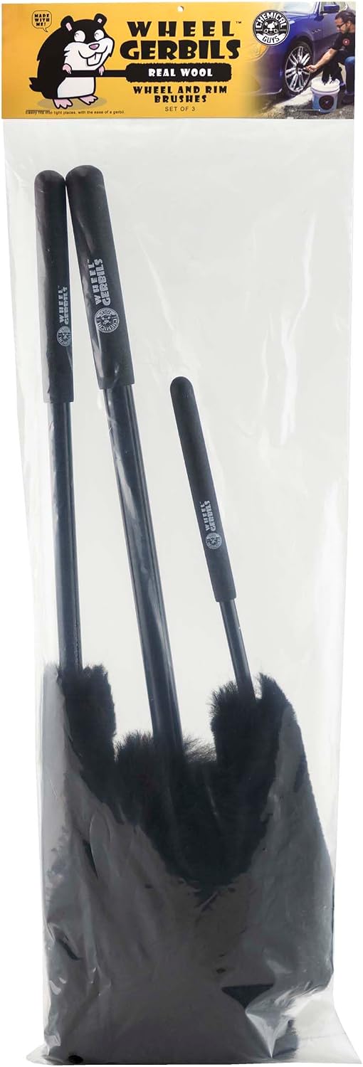 Chemical Guys ACC602 Extended Reach Wheel/Gerbils Wheel/Rim Brush (3 Brushes), 3 Pack
