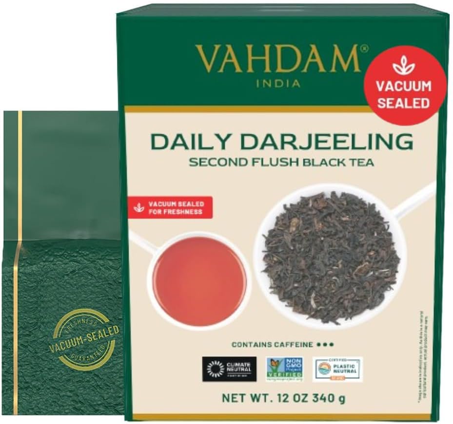 VAHDAM, Darjeeling Tea Leaves From Himalayas 340g (170+ Cups) Pure Unblended Darjeeling Black Loose Leaf Tea | Packed & Shipped Direct From Source In India
