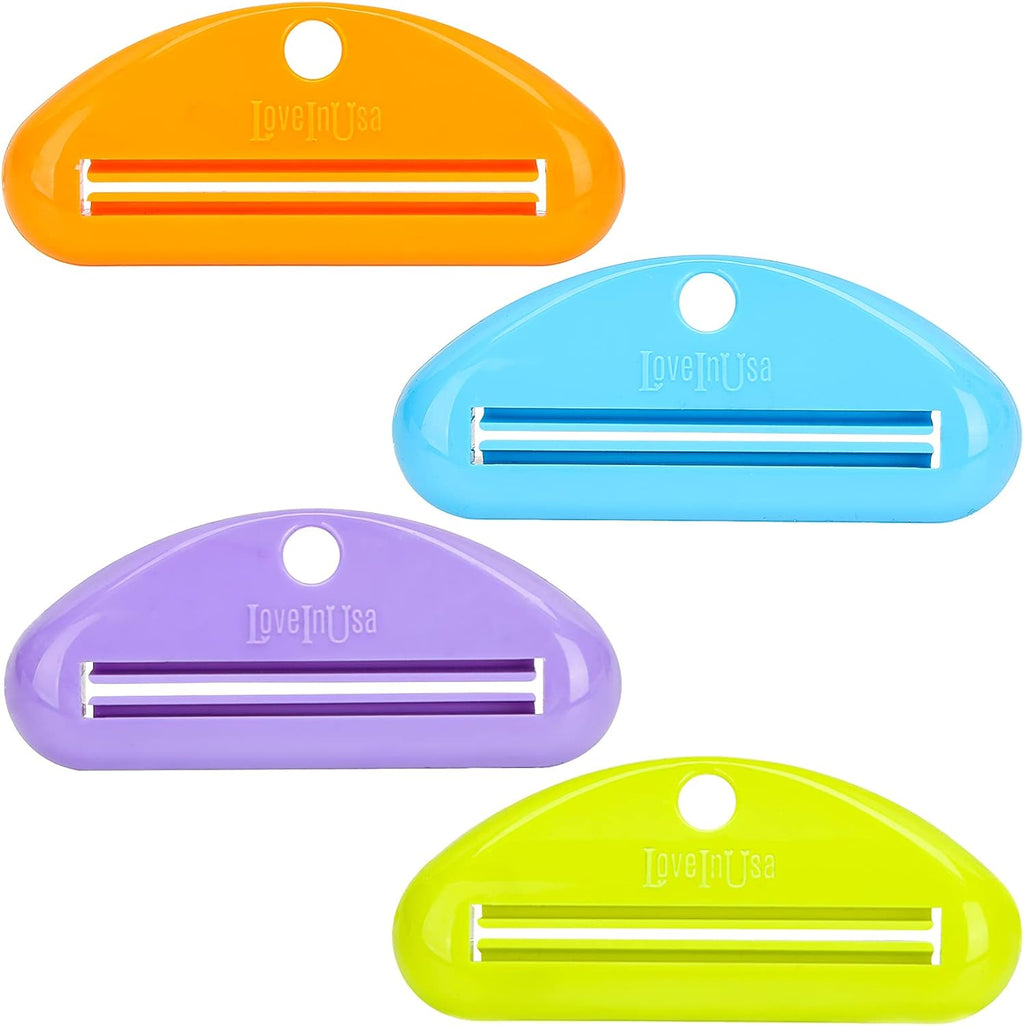 Toothpaste Roller, Tube Wringer Hanging Toothpaste Saver Squeezer Clips Holder Rolling Holder 4 Pack