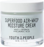 Youth To The People Superfood Air-Whip Moisture Cream - Kale + Green Tea Hyaluronic Acid Face Moisturizer, Smooths + Hydrates Up to 48HR with Dewy Glow, Non-Greasy Lightweight Gel, Non-comedogenic