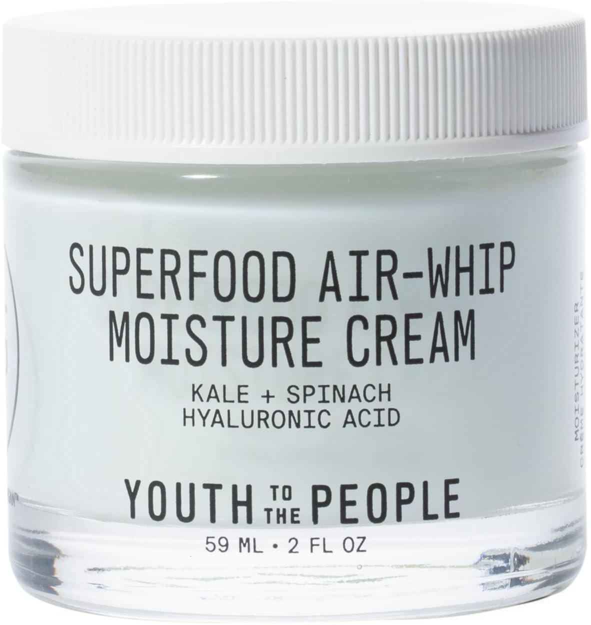 Youth To The People Superfood Air-Whip Moisture Cream - Kale + Green Tea Hyaluronic Acid Face Moisturizer, Smooths + Hydrates Up to 48HR with Dewy Glow, Non-Greasy Lightweight Gel, Non-comedogenic