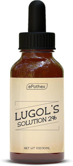 EPOTHEX Lugol's Solution 2% 1oz Glass Dropper Bottle. Contains Potassium Iodide and Iodine, 30ml